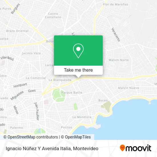 Ignacio Núñez Y Avenida Italia map