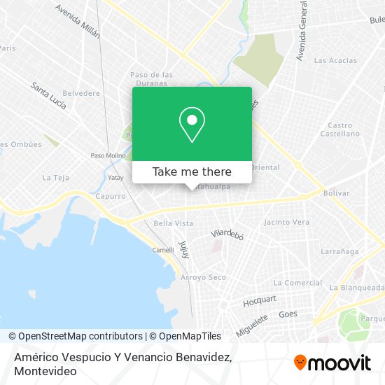 Américo Vespucio Y Venancio Benavidez map