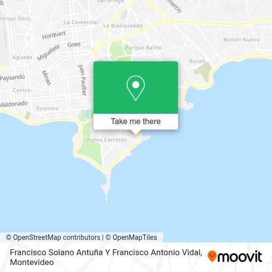 Francisco Solano Antuña Y Francisco Antonio Vidal map