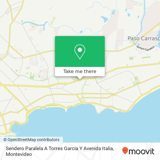 Sendero Paralela A Torres García Y Avenida Italia map