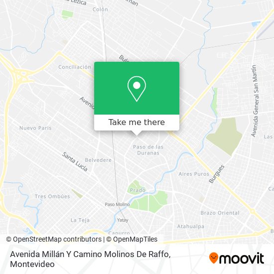 Avenida Millán Y Camino Molinos De Raffo map