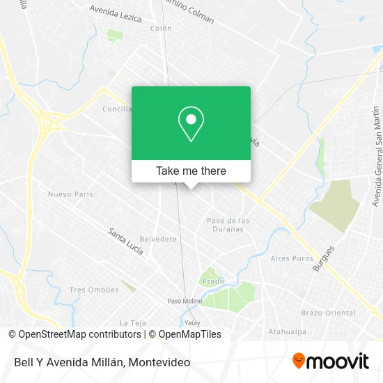 Mapa de Bell Y Avenida Millán
