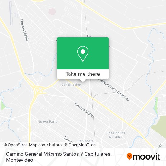 Camino General Máximo Santos Y Capitulares map