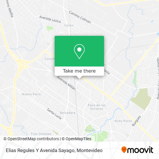 Mapa de Elias Regules Y Avenida Sayago