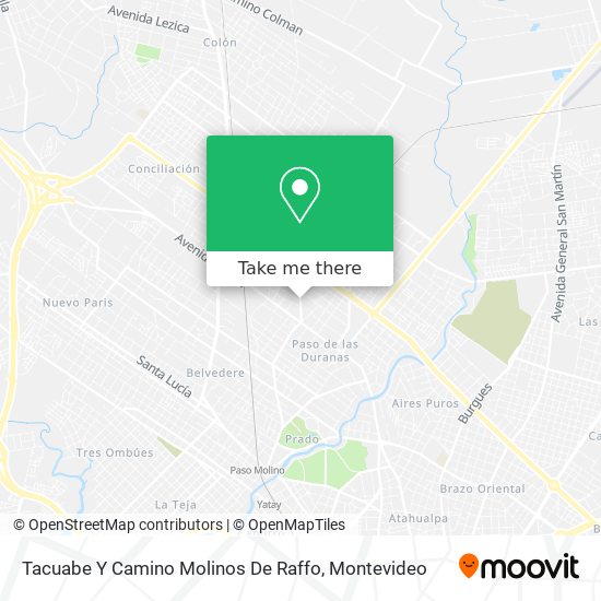 Tacuabe Y Camino Molinos De Raffo map