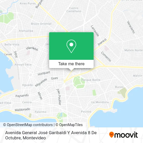 Mapa de Avenida General José Garibaldi Y Avenida 8 De Octubre
