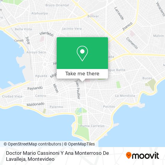 Doctor Mario Cassinoni Y Ana Monterroso De Lavalleja map