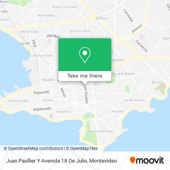 Juan Paullier Y Avenida 18 De Julio map