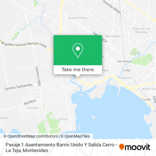 Pasaje 1 Asentamiento Barrio Unido Y Salida Cerro - La Teja map