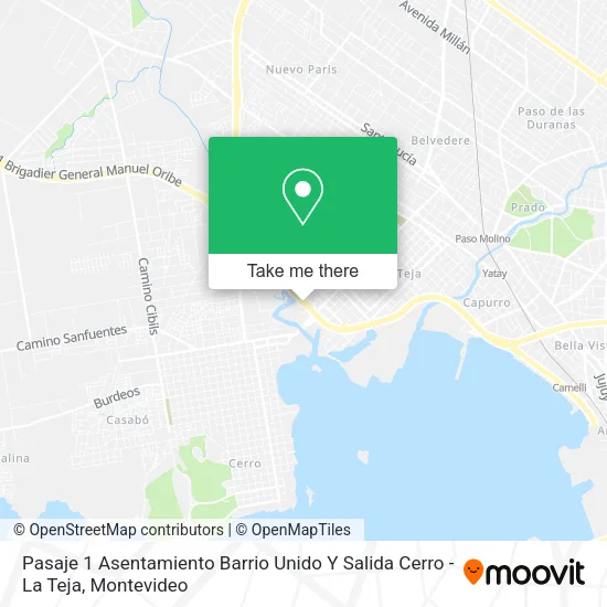 Mapa de Pasaje 1 Asentamiento Barrio Unido Y Salida Cerro - La Teja