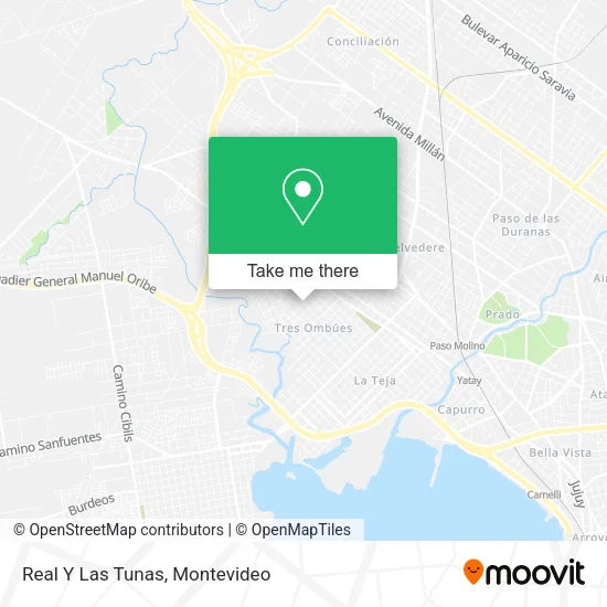 Real Y Las Tunas map