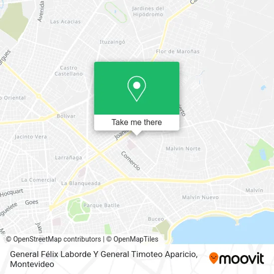 Mapa de General Félix Laborde Y General Timoteo Aparicio
