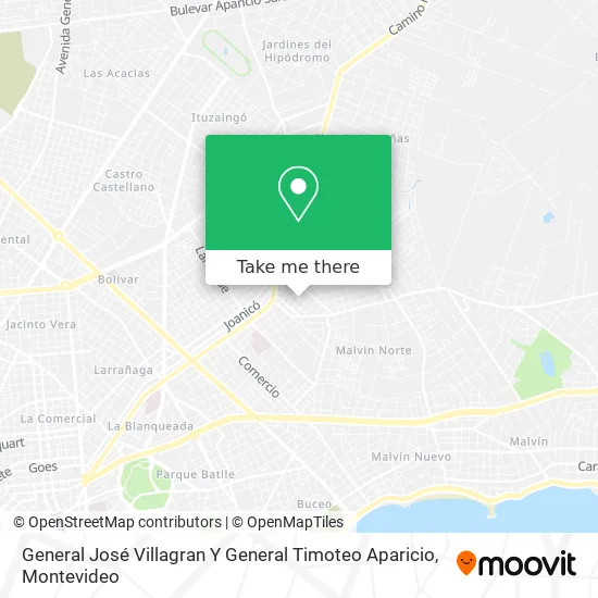 General José Villagran Y General Timoteo Aparicio map