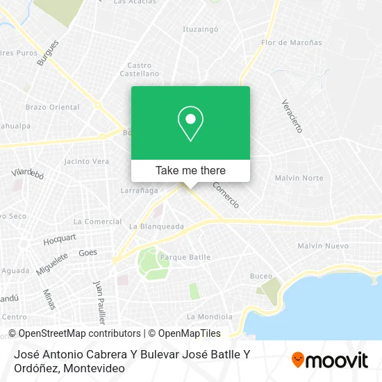 Mapa de José Antonio Cabrera Y Bulevar José Batlle Y Ordóñez