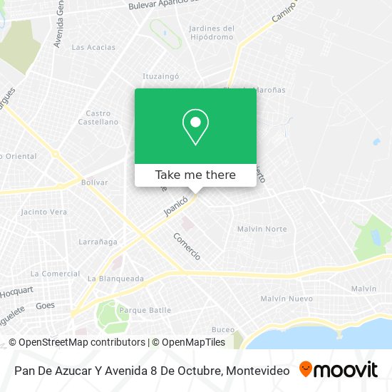 Pan De Azucar Y Avenida 8 De Octubre map