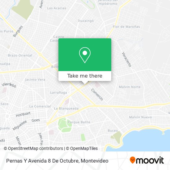 Mapa de Pernas Y Avenida 8 De Octubre