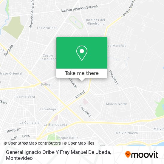 Mapa de General Ignacio Oribe Y Fray Manuel De Ubeda