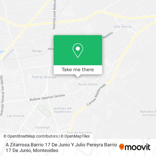 A Zitarrosa Barrio 17 De Junio Y Julio Pereyra Barrio 17 De Junio map