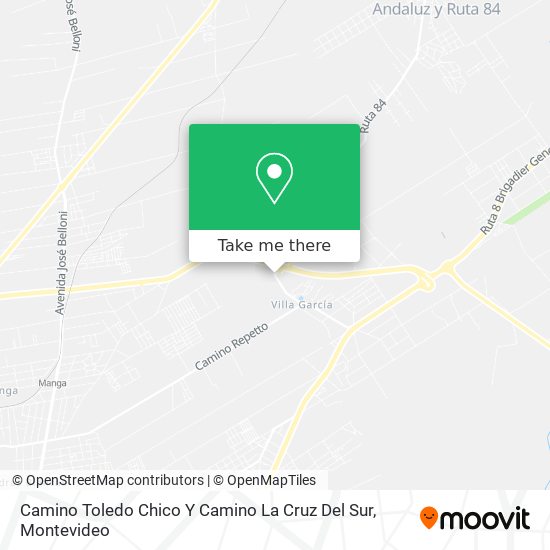 Camino Toledo Chico Y Camino La Cruz Del Sur map