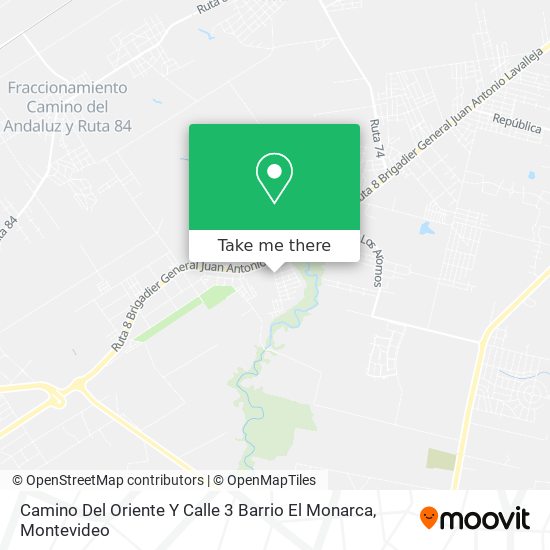 Camino Del Oriente Y Calle 3 Barrio El Monarca map