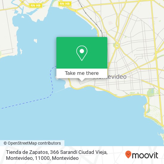 Mapa de Tienda de Zapatos, 366 Sarandí Ciudad Vieja, Montevideo, 11000