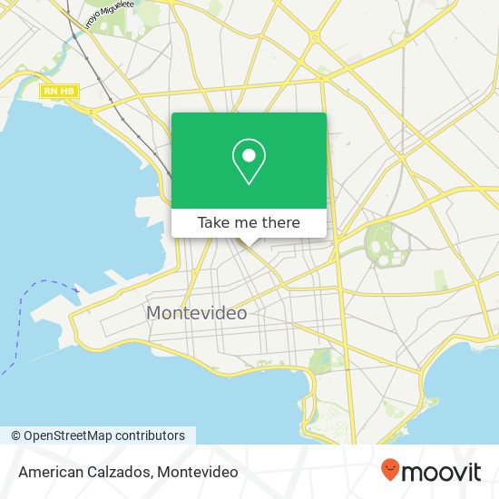 American Calzados, Avenida Daniel Fernández Crespo Aguada, Montevideo, 11800 map