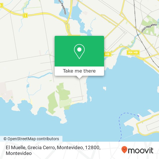 El Muelle, Grecia Cerro, Montevideo, 12800 map