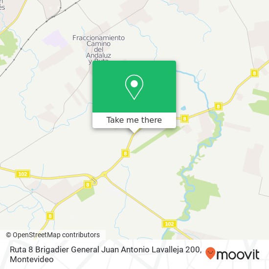 Mapa de Ruta 8 Brigadier General Juan Antonio Lavalleja 200