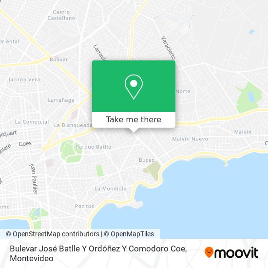 Mapa de Bulevar José Batlle Y Ordóñez Y Comodoro Coe