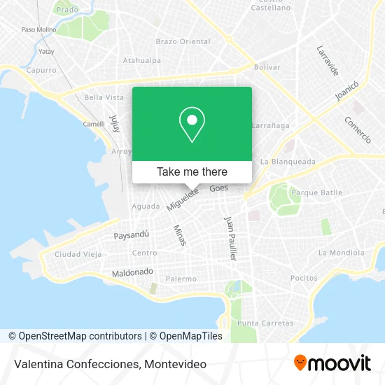 Mapa de Valentina Confecciones