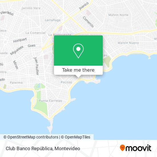 How to get to Club Banco República in Pocitos by Ómnibus?