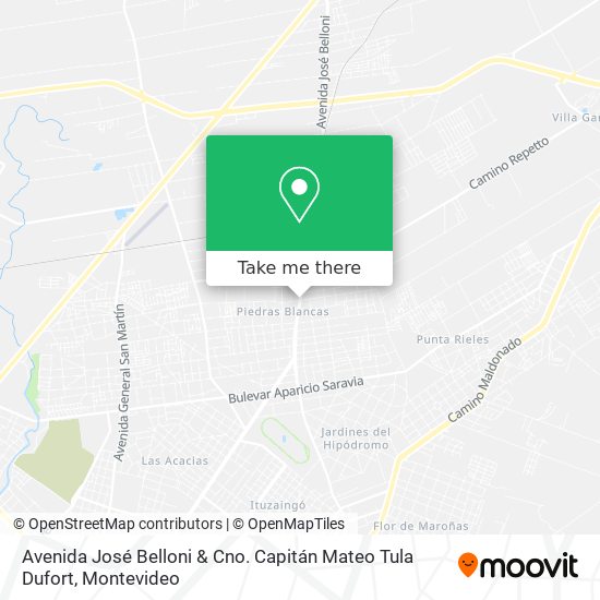 Avenida José Belloni & Cno. Capitán Mateo Tula Dufort map