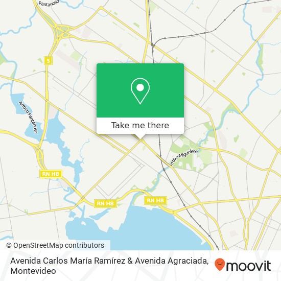 Mapa de Avenida Carlos María Ramírez & Avenida Agraciada