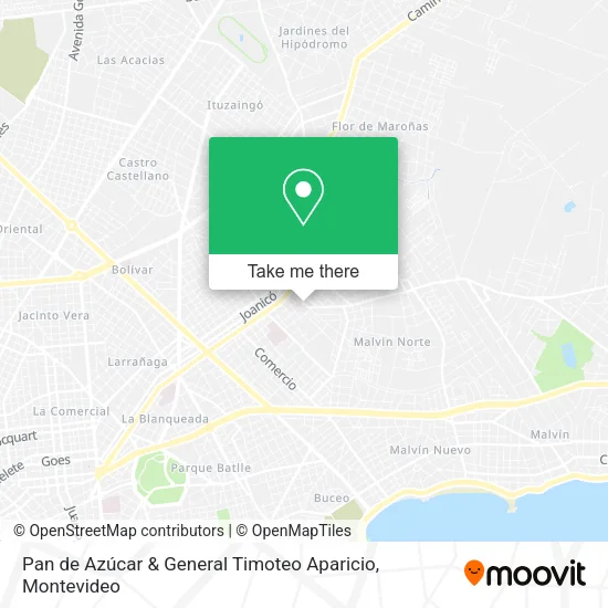 Pan de Azúcar & General Timoteo Aparicio map