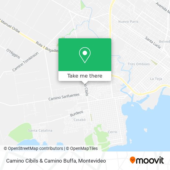 Camino Cibils & Camino Buffa map
