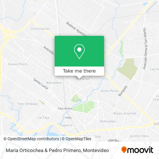María Orticochea & Pedro Primero map