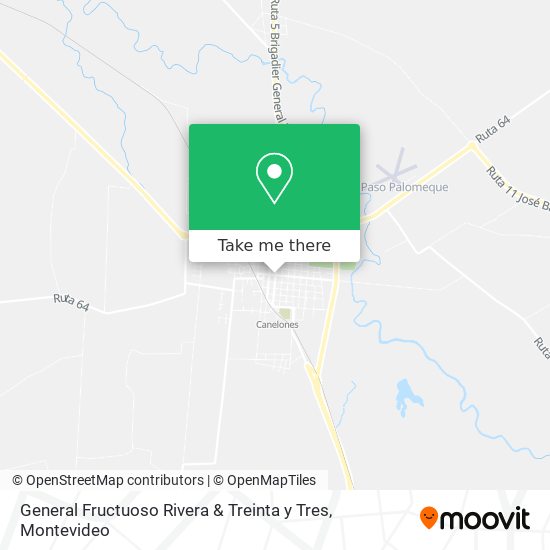 Mapa de General Fructuoso Rivera & Treinta y Tres