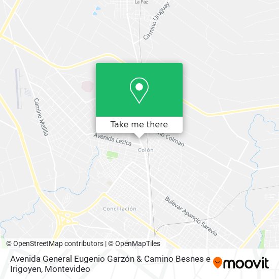 Avenida General Eugenio Garzón & Camino Besnes e Irigoyen map