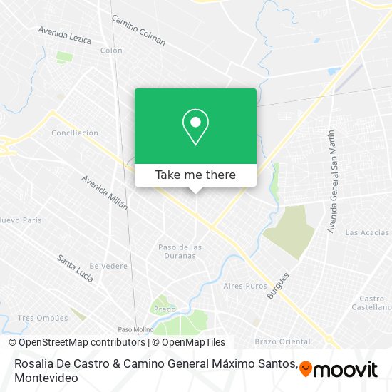 Rosalia De Castro & Camino General Máximo Santos map