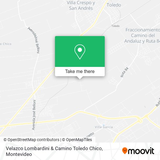Velazco Lombardini & Camino Toledo Chico map