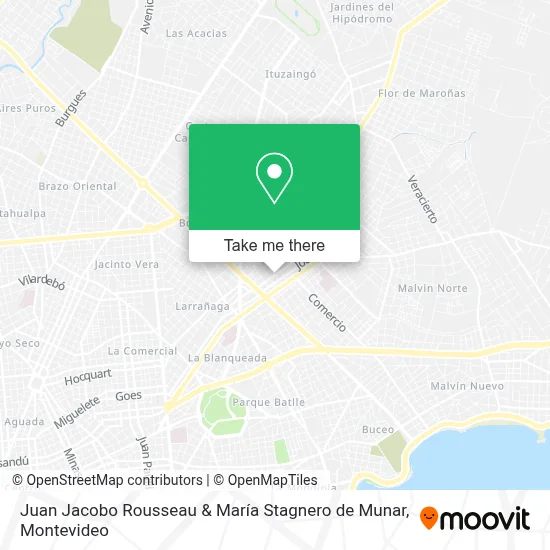 Juan Jacobo Rousseau & María Stagnero de Munar map