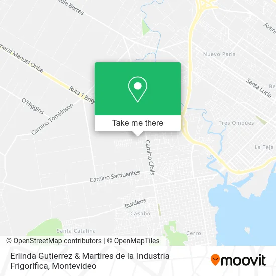 Erlinda Gutierrez & Martires de la Industria Frigorífica map