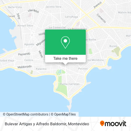 Mapa de Bulevar Artigas y Alfredo Baldomir