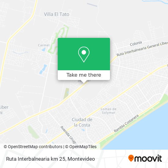 Mapa de Ruta Interbalnearia km 25