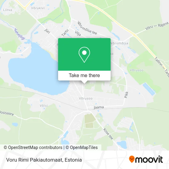 Карта Voru Rimi Pakiautomaat
