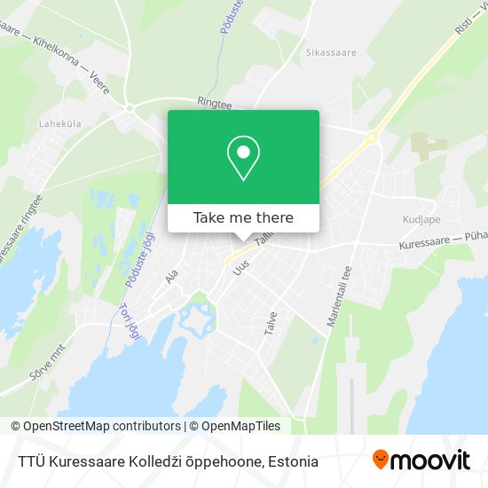 TTÜ Kuressaare Kolledži õppehoone map