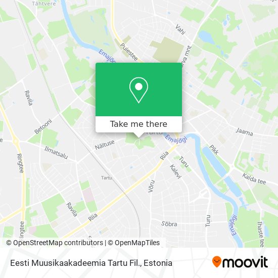 Eesti Muusikaakadeemia Tartu Fil. map