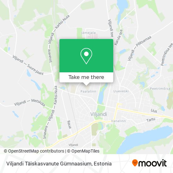 Карта Viljandi Täiskasvanute Gümnaasium