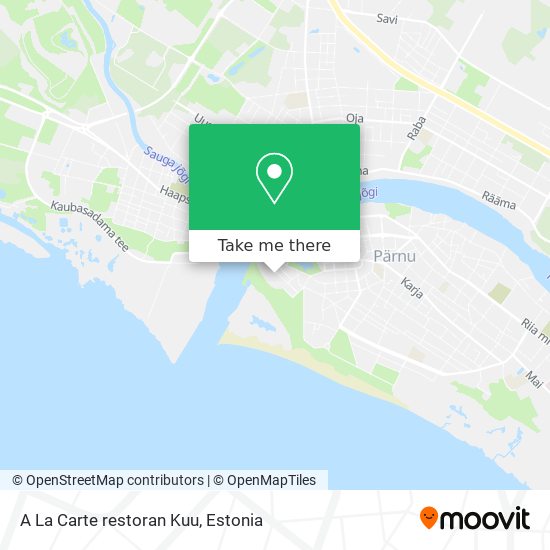 Карта A La Carte restoran Kuu