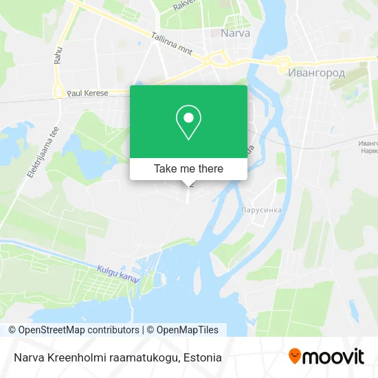 Карта Narva Kreenholmi raamatukogu
